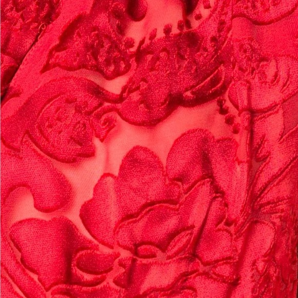 ALICE AND OLIVIA Ruby Red Arie Tie Neck Silk Sleeveless Blouse Size XS - Picture 3 of 8